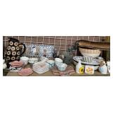43 - NEW WMC APPETIZER PLATES, PITCHER, BOTTLES