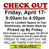 AUCTION PICK UP DAY & HOURS