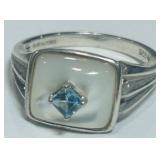 STERLING SILVER GEMSTONE RING 4.10GRS