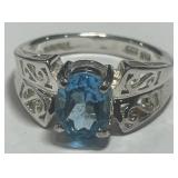STERLING SILVER GEMSTONE RING 5.10GRS