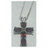 STERLING SILVER GEMSTONE PEND. WITH 18INCH CHAIN