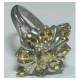 STERLING SILVER GEMSTONE RING 4.60GRS
