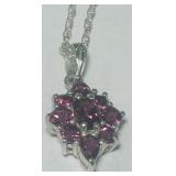 STERLING SILVER GEMSTONE PEND. WITH 18INCH CHAIN