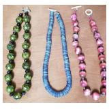 11 - THREE BEADED NECKLACES (L123)