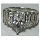 STERLING SILVER CZ RING 6.10GRS