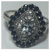 STERLING SILVER GEMSTONE RING 3.80GRS
