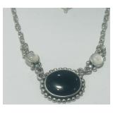 STERLING SILVER 18INCH GEMSTONE NECKLACE 7.20GRS