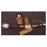 11 - REPRODUCTION CEREMONIAL PIPE & FIGURINE (H87)
