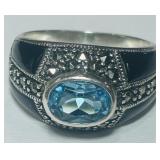 STERLING SILVER GEMSTONE RING 6.70GRS