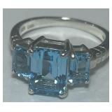 STERLING SILVER GEMSTONE RING 4.80GRS