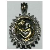 STERLING SILVER GOLD PLATED PENDANT 2.10GRS