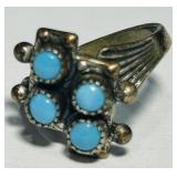 STERLING SILVER TURQOUISE RING 2.60GRS
