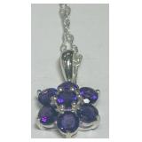 STERLING SILVER GEMSTONE PEND, WITH 18INCH CHAIN