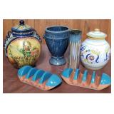 11 - VASES, CERAMIC JARS, TACO HOLDERS (L119)