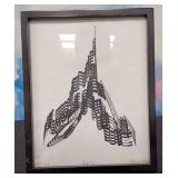 11 - ABSTRACT ART 'ASPIRE' FRAMED 11X9' (H71)