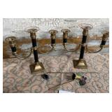 11 - PAIR OF MATCHING CANDELABRA & SNUFFERS