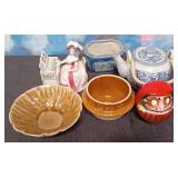 11 - TEAPOT, PLANTERS, BOWL, FIGURINE (H73)