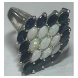 STERLING SILVER GEMSTONE RING 3.50GRS