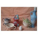 11 - CERAMIC TEAPOTS, DECANTER (L43)