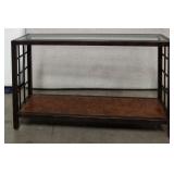 11 - CONSOLE TABLE WITH GLASS INSET TOP (H49)