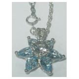 STERLING SILVER GEMSTONE PEND. WITH 18INCH CHAIN