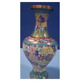 489 - VINTAGE CLOISONNE VASE 9.5'T (N62)