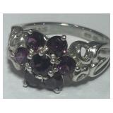 STERLING SILVER GEMSTONE RING 5.50GRS