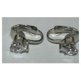 STERLING SILVER CZ EARRINGS 2.60GRS