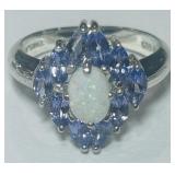 STERLING SILVER GEMSTONE RING 4.20GRS