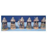 489 - SIX COLLECTIBLE BEER STEINS (N64)