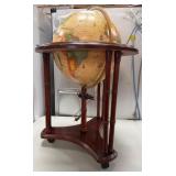489 - WORLD GLOBE WITH WOODEN STAND (N78)