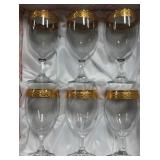 488 - SET OF SIX GOLD-RIMMED STEMWARE (D186)