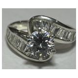 STERLING SILVER CZ RING 5.10GRS