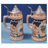 489 - PAIR OF COLLECTIBLE BEER STEINS (N80)