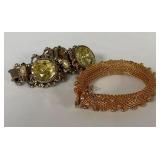 488 - TWO PIECES COSTUME JEWELRY BRACELETS (M108)