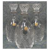 488 - THREE CRISTAL d' ARQUES DECANTERS (M102)