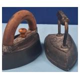 489 - TWO ANTIQUE IRONS (N17)