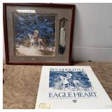 482 - BEV DOOLITTLE "EAGLE HEART" ART FRAMED 24X27