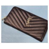 PP - YSL BLACK ZIP AROUNT WALLET (UNAUTHENTICATED)