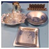 489 - HANUKKAH MENORAH, DECORATIVE PLATE, MORE
