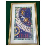 488 - TIME ZODIAC ART FRAMED (J103)