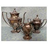 488 - VINTAGE TEAPOT, CREAMER & SUGAR BOWL (M23)