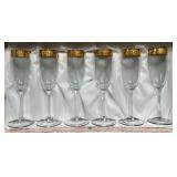 488 - SET OF SIX GOLD-RIMMED STEMWARE (D187)
