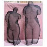 SW - TWO WIRE MESH SCULPTURES MAX 42"T (Q12)