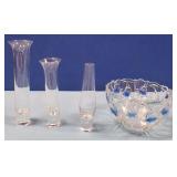 489 - MIKASA 'BLUEBELLS' BOWL & BUD VASES (N60)