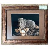 482 - JOSEPH ROBERTSON SCRATCHBOARD ART FRAMED