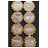 LOT OF 8 .999 FINE SILVER GOLD COAST TOKENS (A81