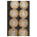 LOT OF 8 .999 FINE SILVER LIMITED EDITION $10 (A78