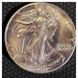 1987 1oz FINE SILVER - AMERICAN EAGLE $1 (656 BH)