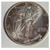 1992 - 1oz FINE SILVER AMERICAN EAGLE $1 (656 J)